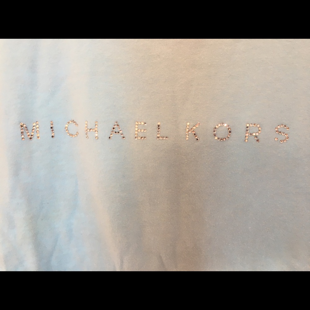 NWOT powder blue Michael Kors long sleeve tee - Picture 3 of 4